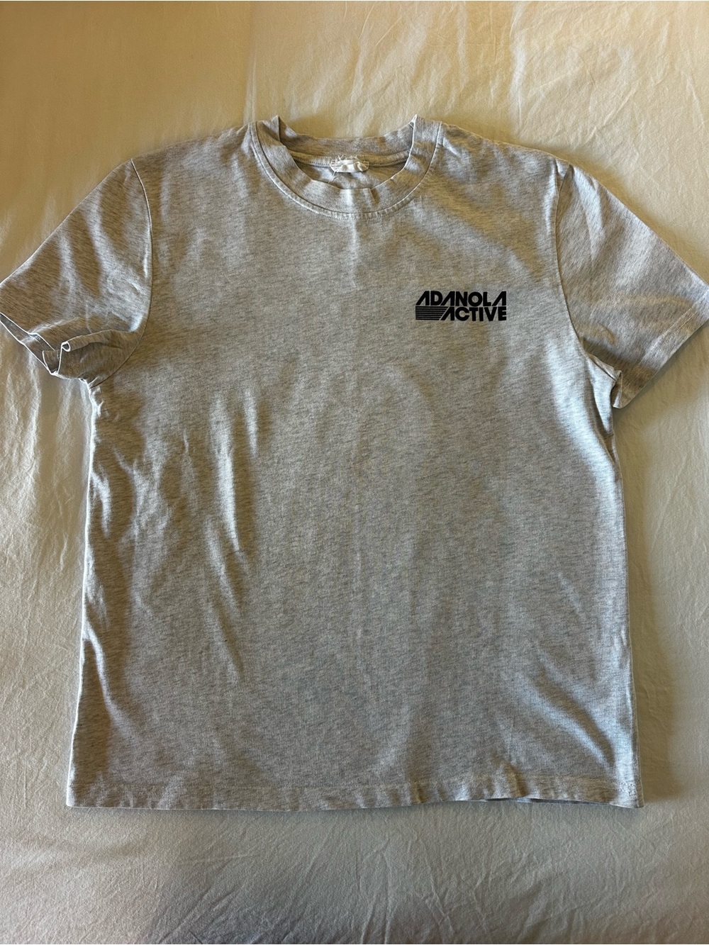 Adanola Active Light Gray Graphic Crewneck Tee